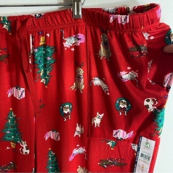 Dog Cat Christmas Sleep Pants NEW 3X Pug Cat Retriever Labrador Boston Terrier - Picture 5 of 7